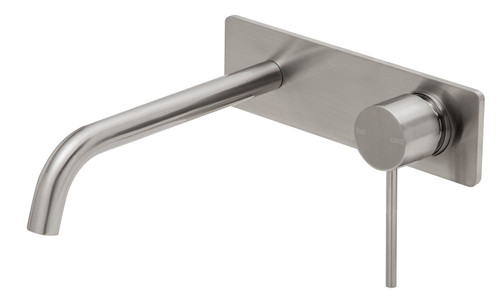 Vivid Slimline SwitchMix Wall Basin or Bath Mixer Set 230mm Brushed Nickel Lead Free [324486]