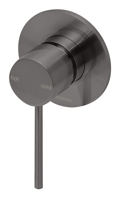 Vivid Slimline SwitchMix Wall Bath or Shower Mixer Fit-Off Kit Brushed Carbon Lead Free [321496]
