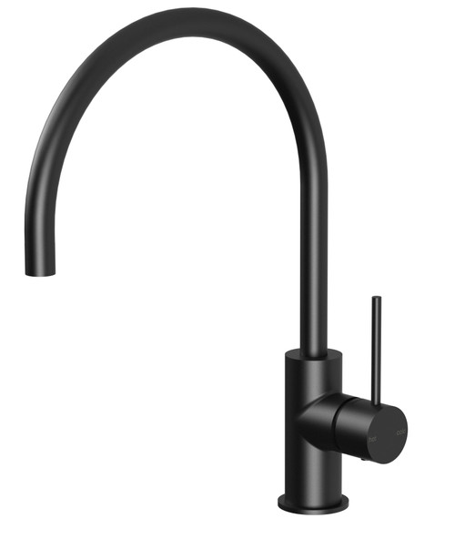 Vivid Slimline Sink Mixer (220mm Gooseneck Spout) 4Star Matte Black Lead Free [324487]