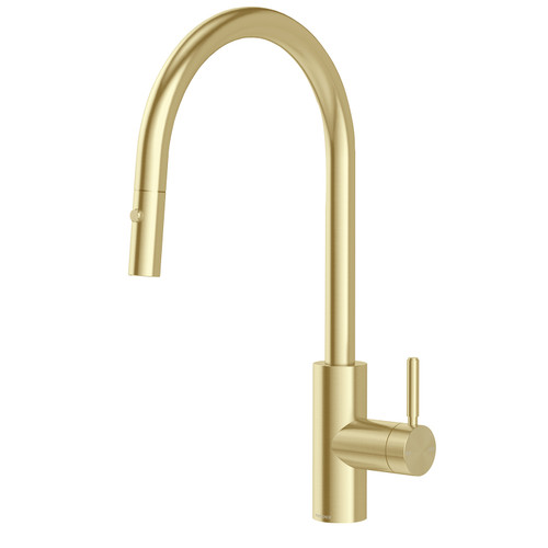 Vivid MKII Pull-Out Sink Mixer 240mm Gooseneck Brushed Gold [325460]