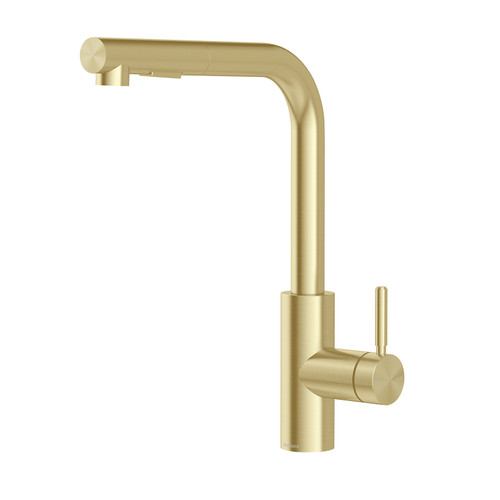 Vivid MKII Pull-Out Sink Mixer 230mm L Shaped Brushed Gold [325377]