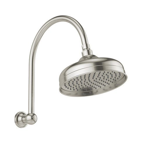 Cromford High Rise Shower Arm and Rose 210mm Brushed Nickel [317903]
