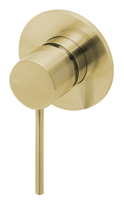 Vivid Slimline SwitchMix Wall Bath or Shower Mixer Fit-Off Kit Brushed Gold Lead Free [313608]