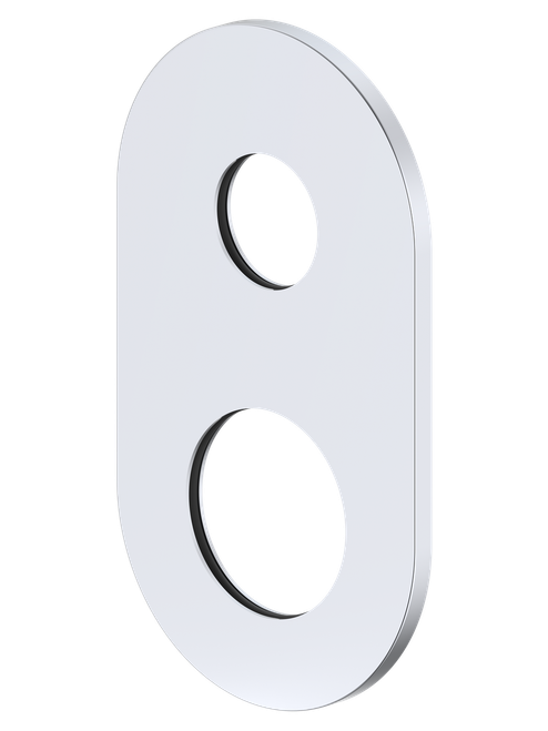 Ray 1 Wall Mixer with Diverter Wall Plate (Only) Oval 80mm Chrome [314828]