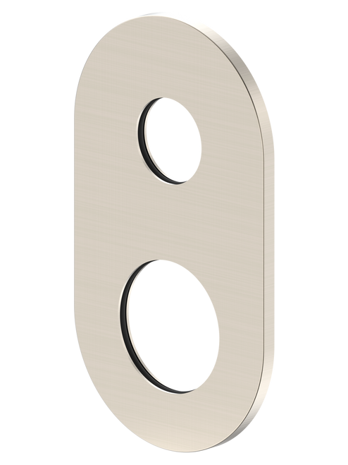 Ray 1 Wall Mixer with Diverter Wall Plate (Only) Oval 80mm Brushed Nickel [314830]