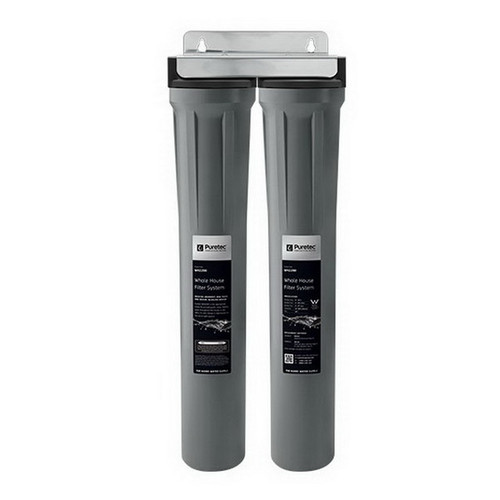 High Flow Whole House/Building Slimline Dual Water Filter System 27Lpm 520Kpa 20In 3/4In Lead Free [319755]