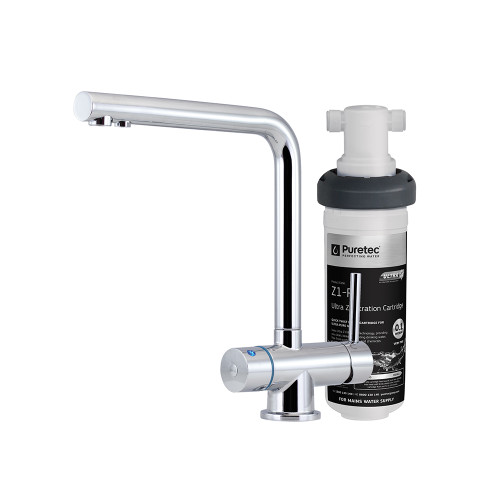 Quick Twist Filter System Using Ultra Z Filtration Technology with Tripla T6 Led Mixer Tap Chrome Lead Free [319764]