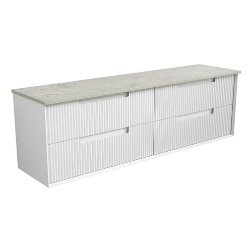 Flauto Finger Pull Cabinet 1800 x 460 x 560mm Double with Pure Flat Stone Top [301359]