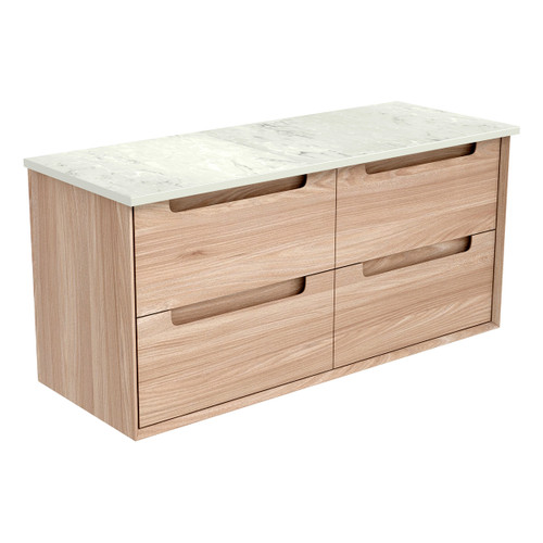 Ainsley Finger Pull Cabinet 1200 x 460 x 560mm with Pure Flat Stone Top [301334]