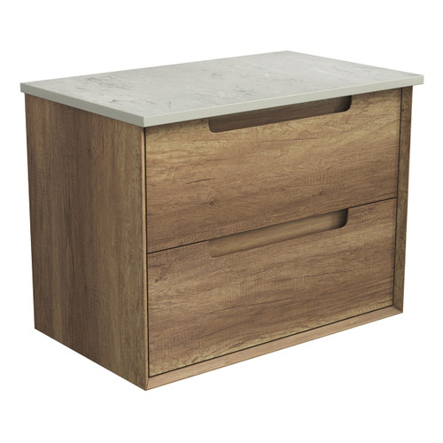 Moreno Finger Pull Cabinet 750 x 460 x 560mm with Pure Flat Stone Top [300758]