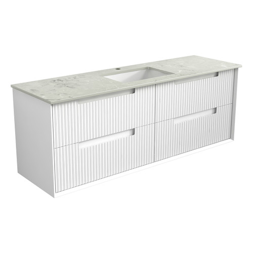 Flauto Finger Pull Cabinet 1500 x 460 x 560mm Single with Crystal Ceramic Top [300760]
