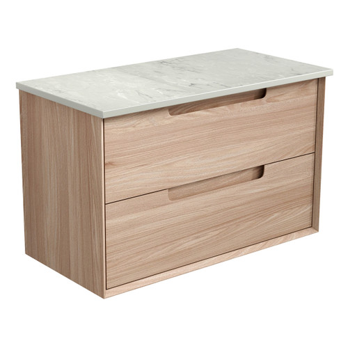 Ainsley Finger Pull Cabinet 900 x 460 x 560mm with Alpine Flat Stone Top [300960]