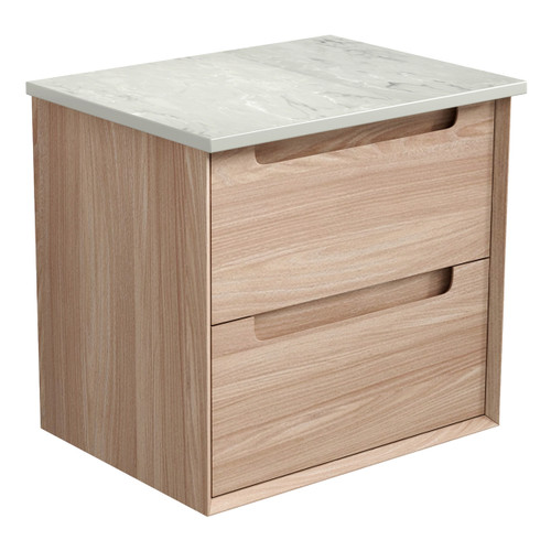 Ainsley Finger Pull Cabinet 600 x 460 x 560mm with Palis White Flat Stone Top [300861]