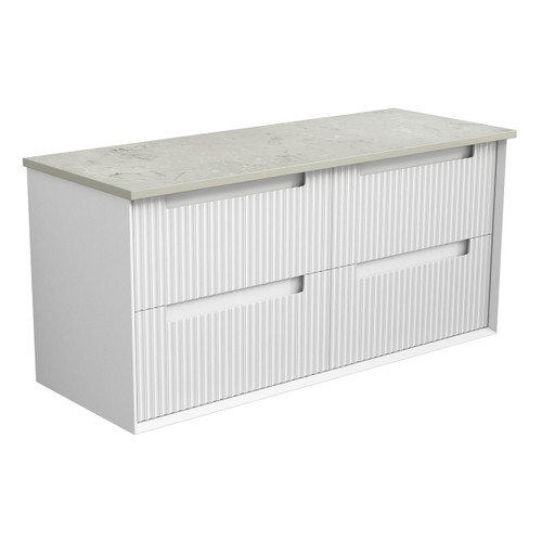 Flauto Finger Pull Cabinet 1200 x 460 x 560mm with Pure Flat Stone Top [300937]