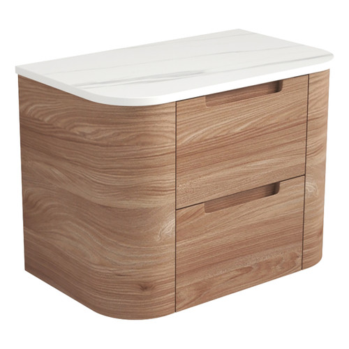 Briony Curve Finger Pull Cabinet 750 x 460 x 540mm with Pure Flat Stone Top [300798]