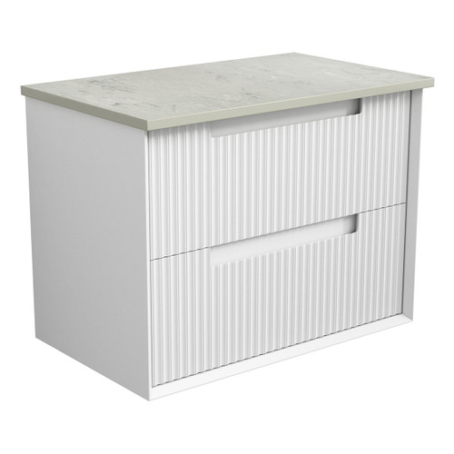 Flauto Finger Pull Cabinet 750 x 460 x 560mm with Alpine Flat Stone Top [301197]