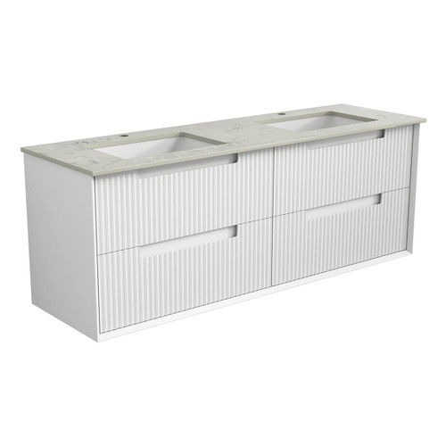 Flauto Finger Pull Cabinet 1500 x 460 x 560mm Double with Crystal Ceramic Top [301216]