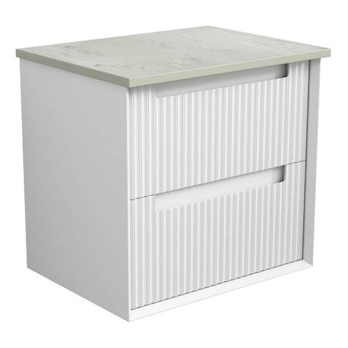 Flauto Finger Pull Cabinet 600 x 460 x 560mm with Alpine Flat Stone Top [301075]