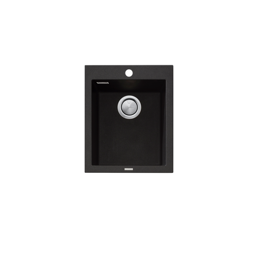 Santorini Standard Bowl Topmount Sink Black [321822]
