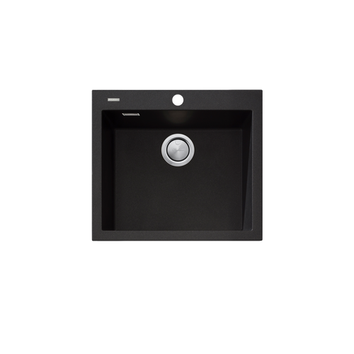 Santorini Large Bowl Topmount Sink Black [321820]