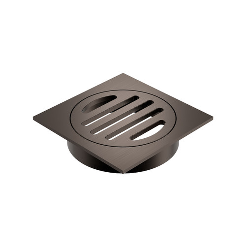 Square Floor Waste Grate 80mm Outlet Brushed Bronze [327303]