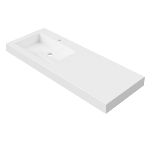 Essential Wall Mount Offset Bowl LH 1200mm 0 Tap Holes [326206]
