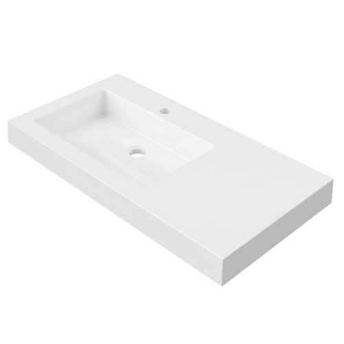 Essential Wall Mount Offset Bowl LH 900mm 3 Tap Holes [326173]