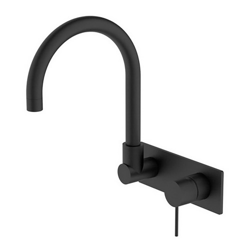 Mecca Wall Basin or Bath Mixer with Swivel Spout 5Star Matte Black Lead Free [321371]