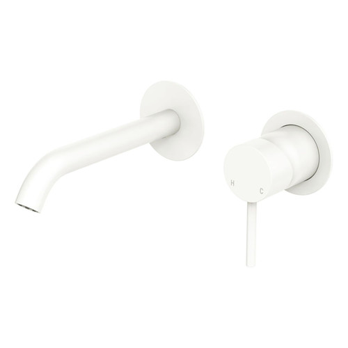 Kaya Basin or Bath Wall Mixer (Dress Kit Only) 160mm Outlet Round Plate Matte White Lead Free [321669]