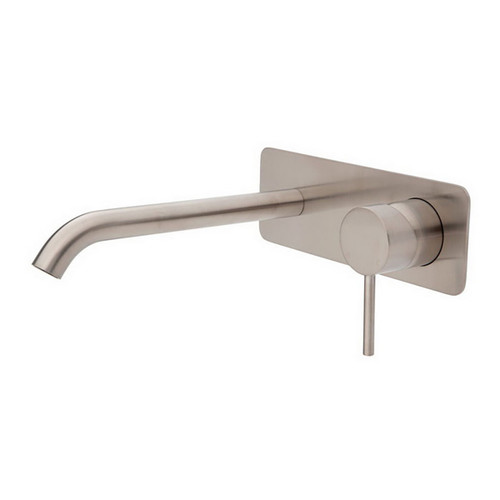Kaya Wall Bath or Basin Mixer Dress Kit Soft Square Plate Brushed Nickel 200mm Outlet Lead Free [321786]