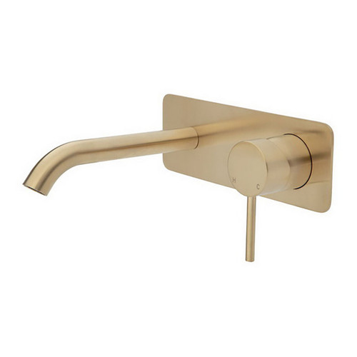 Kaya Wall Bath or Basin Mixer Dress Kit Soft Square Plate Urban Brass 160mm Outlet Lead Free [321787]