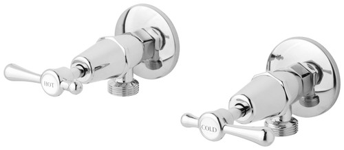Rhapsody Wall Lever Washing Machine Taps 1/4 turn Ceramic Disc Chrome (Pair) Lead Free [328327]