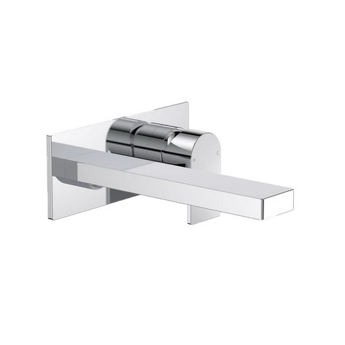 Round Square Wall Basin or Bath Mixer 220mm Spout Chrome 5Star Lead Free [328640]