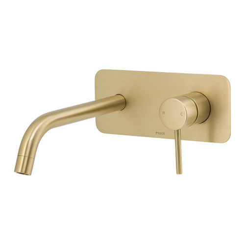 Anise Wall Plate Mixer with 210mm Spout Brushed Gold Lead Free [318981]