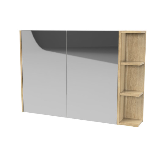 New York Shaving Cabinet 1050mm Left Double Door Gold Collection White [298424]
