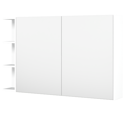 New York Shaving Cabinet 1200mm Right Double Door Gold Collection White [298429]