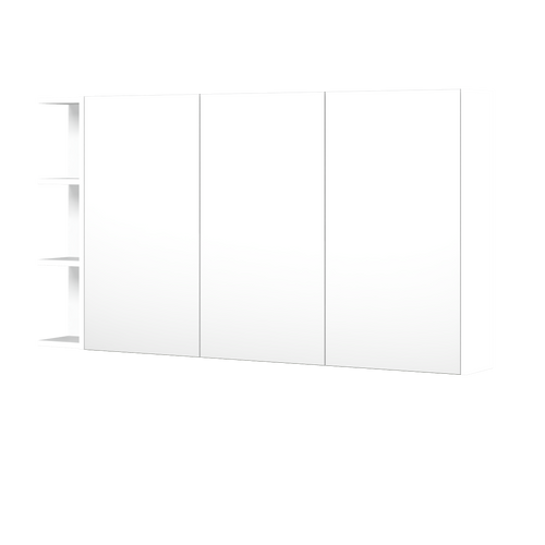 New York Shaving Cabinet 1350mm Right Three Door Gold Collection White [298417]