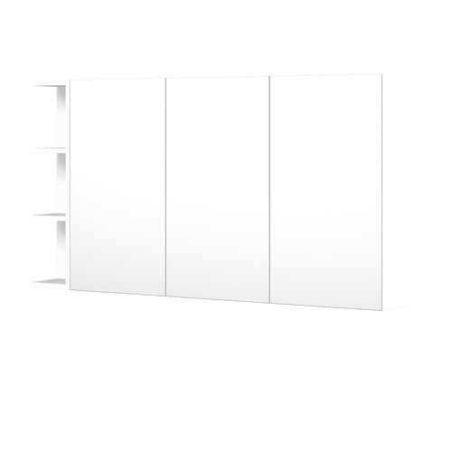 New York Shaving Cabinet 1350mm Right Three Door Gold Collection White [298417]
