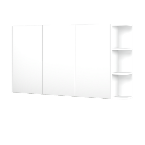 New York Shaving Cabinet 1350mm Left Three Door Gold Collection White [298421]