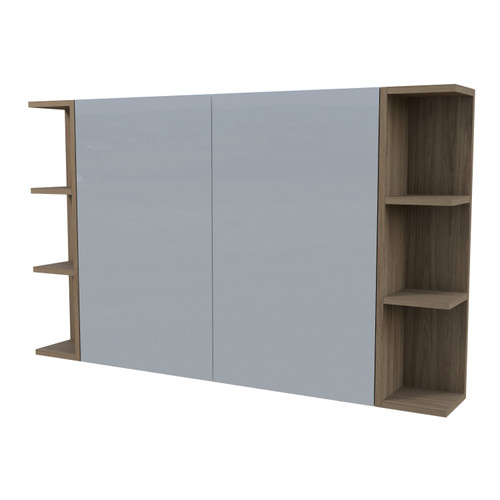 Boston Shaving Cabinet 1200mm Double Door Gold Collection White [200994]