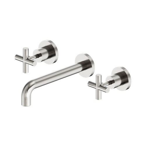 X Plus Wall Basin Set 215mm Brushed Nickel [322039]