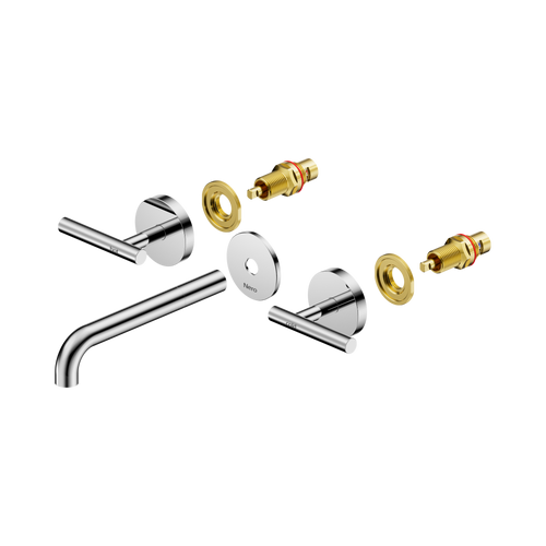 Mecca Lever Wall Basin or Bath Set 185mm Spout Trim Kit (Only) Chrome [324630]