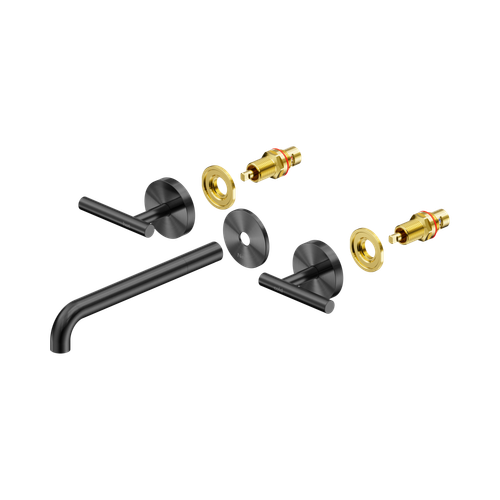 Mecca Lever Wall Basin or Bath Set 220mm Spout Trim Kit (Only) Gunmetal [324639]