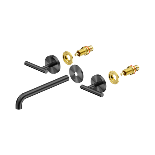Mecca Lever Wall Basin or Bath Set 220mm Spout Trim Kit (Only) Gunmetal [324639]