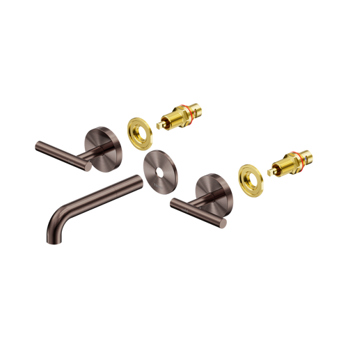 Mecca Lever Wall Basin or Bath Set 160mm Spout Trim Kit (Only) Brushed Bronze [324642]