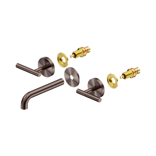 Mecca Lever Wall Basin or Bath Set 160mm Spout Trim Kit (Only) Brushed Bronze [324642]