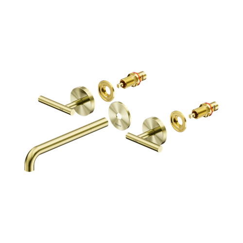 Mecca Lever Wall Basin or Bath Set 220mm Spout Trim Kit (Only) Brushed Gold [324647]