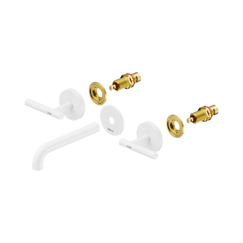 Mecca Lever Wall Basin or Bath Set 160mm Spout Trim Kit (Only) Matte White [324649]