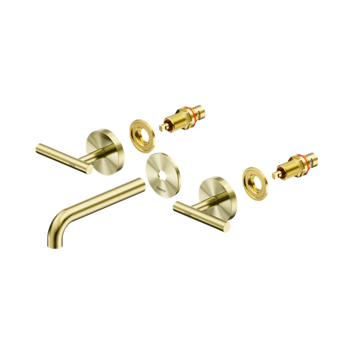 Mecca Lever Wall Basin or Bath Set 160mm Spout Trim Kit (Only) Brushed Gold [324498]