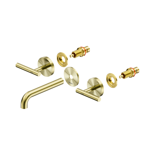 Mecca Lever Wall Basin or Bath Set 160mm Spout Trim Kit (Only) Brushed Gold [324498]